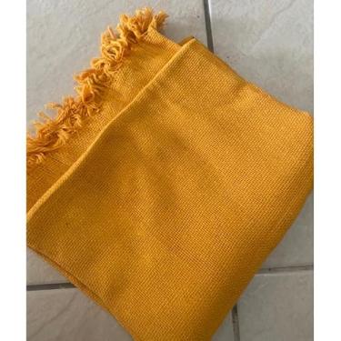 Imagem de Manta Para Sofá de Cama Solteiro 210x120 cm – Protetora e Decorativa em Algodão Toque de Luxo e Sofisticação (Amarela)