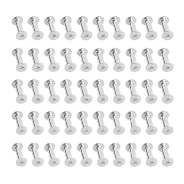 Imagem de SUNGOOYUE Parafusos Chicago de Aço Inoxidável para Serviços Pesados ​​50 Conjuntos de Parafusos de Ligação M4 para Roupas Artesanais de Couro