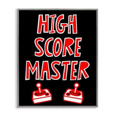 Imagem de Stupell Industries Arte giclée emoldurada preta High Score Master Gamer, design de Marcus Prime, 20 x 16
