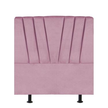 Imagem de Cabeceira Estofada Bélgica 90cm Solteiro Para Cama Colchão Box Quarto Suede Rosa Bebê - Aurora Line