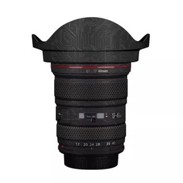 Imagem de Adesivo para câmera EF 17-40 4 com tampa de lente antiarranhões para Canon EF 17-40 mm F4 Adesivo de película protetora (Circuit Black)