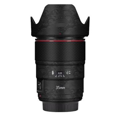 Imagem de EF 35 1,4 L II Adesivo de lente de câmera antiarranhões para Canon EF 35 mm F1.4 L II Capa protetora de película protetora (onda preta)