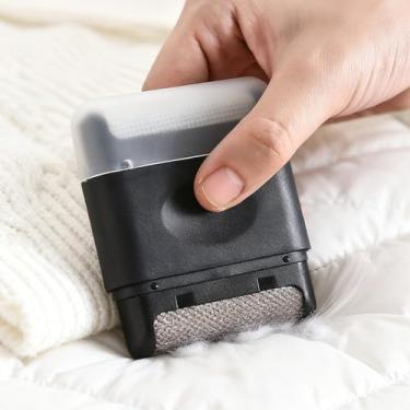 Imagem de Aparador manual de fiapos, barbeador de tecido portátil para roupas, sofá e cama, removedor de fiapos, ferramenta para remoção de fiapos, 1 peça (preta)