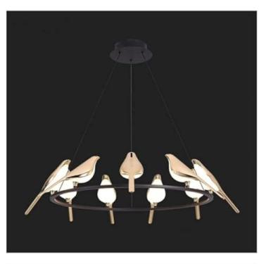 Imagem de Luminária Pendente Nórdica com Pássaros, Moderna e Retrô, LED, Design Criativo, Decoração para Sala de Estar, Sala de Jantar e Quarto (9 Pássaros (1 peça))