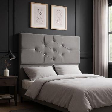 Imagem de Cabeceira Cama Box Queen 195 Cm Camboriú Cinza