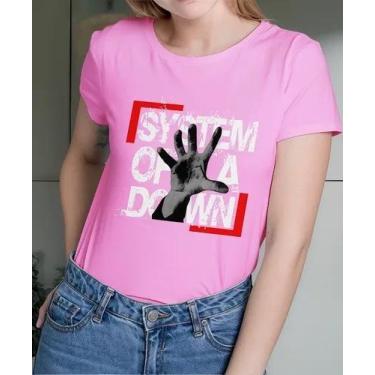 Imagem de Camiseta Camisa Adulto Feminina Masculina Algodão Banda de Rock System