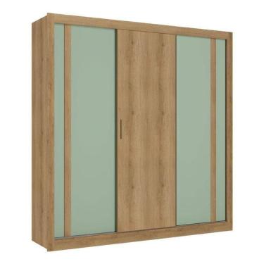 Imagem de Guarda Roupa Casal Ibiza 3 Portas Capuccino Menta Flex - Thb