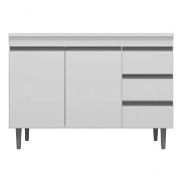 Imagem de Gabinete Balcão Multiuso Pia Andreia S/tampo 100cm Ajl Mvs Cor Branco