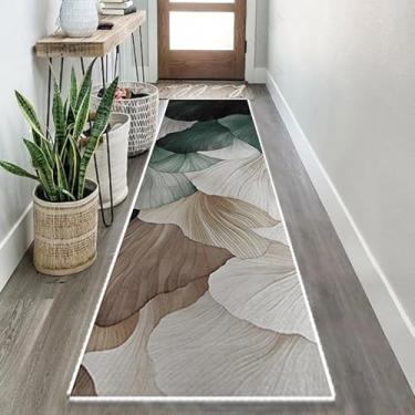 Imagem de HGTRH Tapete de corredor abstrato para corredor, tapete vintage lavável, decoração abstrata para quarto, cozinha, lavanderia, entrada, suporte de borracha antiderrapante, macio, fino, B 80 x 220 cm