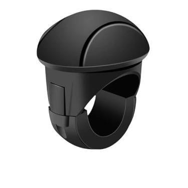 Imagem de Bola de reforço de volante de silicone de fácil aderência - rotação de 360°, antiderrapante, operação com uma mão para todos os carros, preta