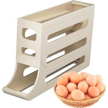 Imagem de Porta-Ovos Dispenser de Ovos Rolante 4 Andares Container Armazenamento Alimentos Organizador para Geladeira Economizar E