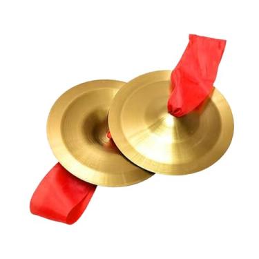 Imagem de MERIGLARE 2x Mini Pratos de Mão, Pratos de Cobre, Artigos para Festas, Auxílios Didáticos para Instrumentos de Percussão e Apresentações, 15cm