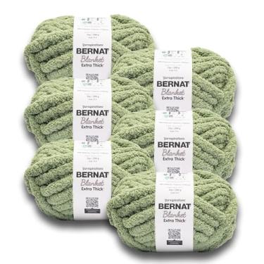 Imagem de Bernat Fio verde frost extragrosso - 1 pacote de 1200 g - 100% poliéster - jumbo nº 7-144 jardas - fio grosso para tricô manual/crochê