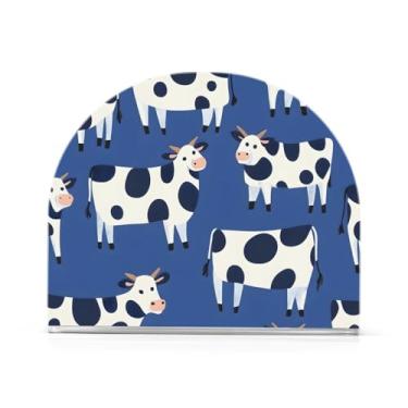 Imagem de JUZIHAI Porta-guardanapos com estampa de vaca para mesa dispensador de guardanapo de acrílico para mesa suporte de lenços independente para cozinha sala de jantar bar festa decoração de casa