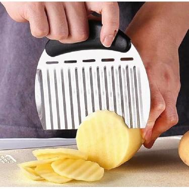 Imagem de Cortador de batatas fritas, cortador de batata enrugado, ferramenta ondulada para frutas, legumes, salada, cenoura, batata e batata frita