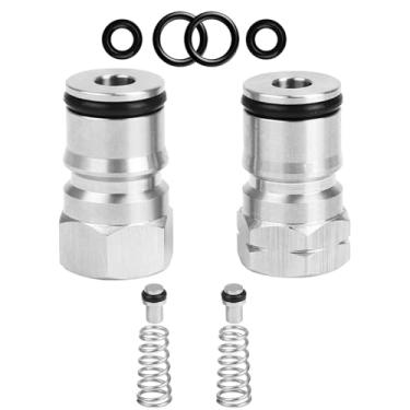 Imagem de Ferroday 1 par de pinos de barril de bloqueio de esfera, 19/32-18 de aço inoxidável rosca fêmea, pino líquido a gás, acessórios Cornelius Corny Ball Lock Keg com anel de vedação reserva de mola para