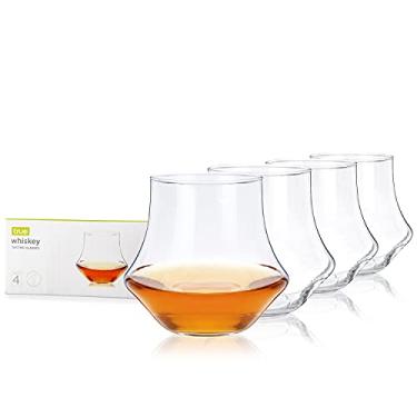 Imagem de True Copos de uísque para homens e mulheres, conjunto de copos de uísque escocês Bourbon de primeira linha, conjunto de 4 copos de vidro para bar, 350 ml
