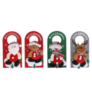 Imagem de Cuofyunl pingentes de maçaneta de porta de natal, enfeites decorativos de maçaneta de natal fofos de desenho animado para salão de beleza casa 4 peças
