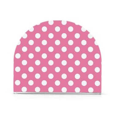 Imagem de Qilmy Porta-guardanapos acrílico de bolinhas rosa, suporte de lenços de mesa independente transparente, dispensador de papel de coquetel para cozinha, jantar, restaurante, bar, decoração, 1 pacote