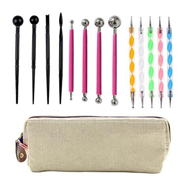 Imagem de Kit de Escultura em Massa 13 Peças com Estojo Lápis Vara Acrílico Caneta Indentação Estilo Duplo para Bolo Fondant DIY C