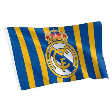 Imagem de Desert Cactus Bandeira do Real Madrid FC Los Blancos Madridistas Futebol 100% Poliéster Interior Exterior 0,9 x 1,5 m Bandeiras de Equipe (Bandeira J)