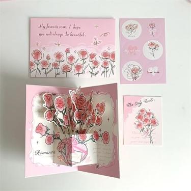 Imagem de Doce cartão de dia dos namorados presentes para ela ele esposa marido presentes de aniversário para homens mulheres cartões de aniversário presentes para namorado namorada cartão de felicitações (rosa