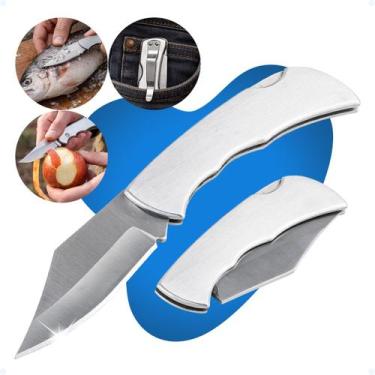 Imagem de Canivete De Bolso Aço Inox Camping Pescaria Trava E Presilha - Hxt