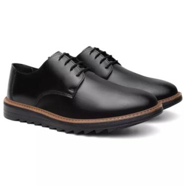Imagem de Sapato Social Masculino Oxford com Solado Tratorado Estilo Casual Clássico Preto Confortável (Preto, BR, Adulto, Numérico, 41)