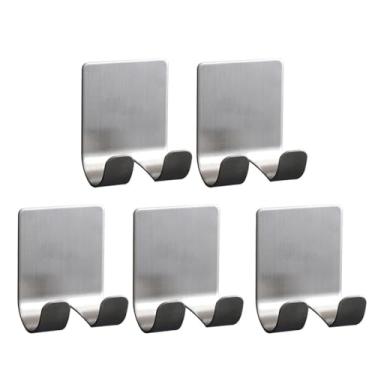 Imagem de 1-15 pces nenhum-perfurador navalha titular adesivo gancho de armazenamento de barbear banheiro gancho de parede prateleira do banheiro suporte de navalha, tira 5 pces