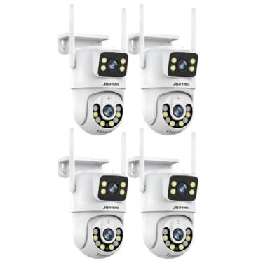 Imagem de ANJ.GG Câmera de Segurança Interna/Externa, Estilo Domo, 1080p HD, Detecção de Movimento, Monitoramento Residencial, V17-branco*4, Wi-Fi/Com fio, Áudio Bidirecional, AC/DC, Wi-Fi