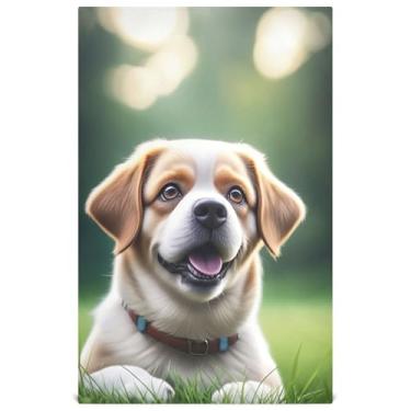 Imagem de Joisal Conjunto de toalhas de prato de outono decoração de cozinha cachorro fofo animal vívido bonito chá toalha de mão panos de prato reutilizáveis absorventes 45 x 71 cm, 1 pacote