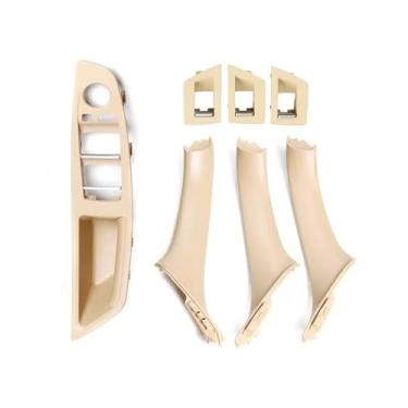 Imagem de Bege preto cinza ostra interior do carro puxador da porta conjunto compatível com bmw série 5 f10 f11 523i 525i 528i 530i lhd(Beige)