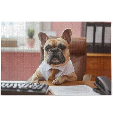 Imagem de Quebra-cabeça fofo buldogue engraçado cachorro adulto 500 peças quebra-cabeça jogo tecnologia presentes cena natureza quebra-cabeça personalizado animal arte colorida, 52 cm x 37,8 cm