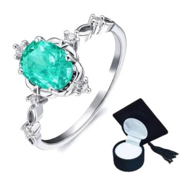 Imagem de Anel De Formatura Prata Banhado Prateado Profissões Profissão (Verde Claro, 24)