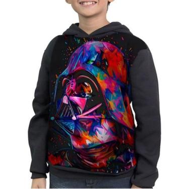 Imagem de Moletom Infantil Capacete Darth Vader Psicodélico Star Wars, Preto, 2