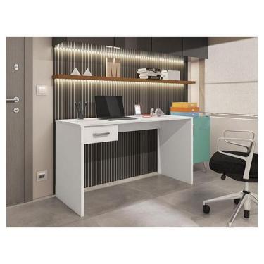 Imagem de Mesa para Computador Ambiente Gávea com Gaveta Branco Trama - Móveis L