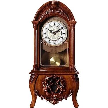 Imagem de Relógio de cornija em pé, relógio de mesa mudo com pêndulo, relógio de pé com movimento silencioso, relógios de parede com pêndulo operado por bateria para sala de estar, cozinha, escritório, casa