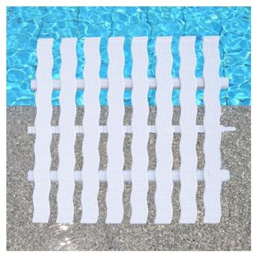 Imagem de Faixa de cobertura de drenagem de piscina durável, grade de calha de canal interno/externo emendável, 18 x 100 cm, 6 peças, ideal para proteção contra transbordamento e gerenciamento de água