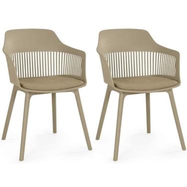 Imagem de Kit 2 Cadeiras De Jantar Montreal Marcela Design Moderno Liso Nude