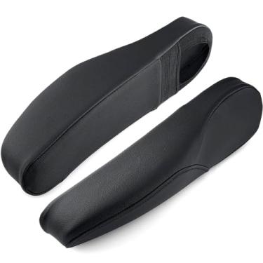 Imagem de KBH Capa de apoio de braço de assento de carro para Honda CRV CR-V 2010 2011, substituição de capa de descanso de braço, 1 par, acessórios interiores de couro de vinil, antiarranhões, preta