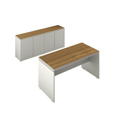 Imagem de Conjunto De Escritório Office 2 Peças Mesa E Balcão Buffet T - Fendi E Freijó Fendi E Freijó