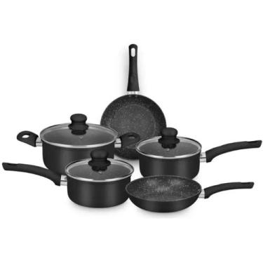 Imagem de Conjunto Jogo de Panelas Serena Antiaderente 5 Peças Tampa de Vidro e 
