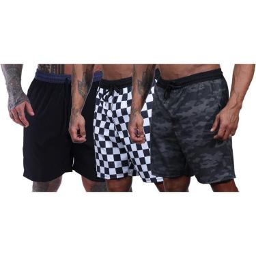 Imagem de Kit 3 Bermudas em Tactel Com Elastano MXDConceito Com Bolsos-Masculino