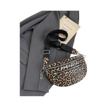 Imagem de Bolsa De Cintura De Couro Com Estampa De Leopardo Para Mulheres, Fanny