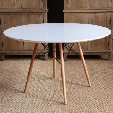 Imagem de Mesa Jantar Eiffel Mdf Tx 120 Redonda Cozinha Madeira - Móveis La Bell