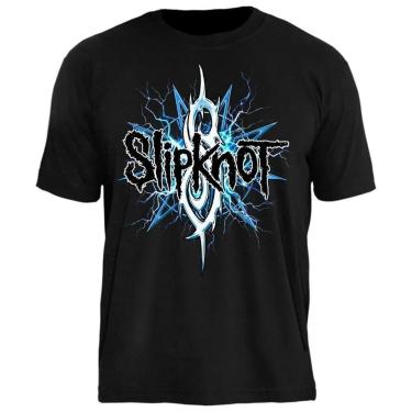 Imagem de Camiseta de Banda Stamp Slipknot em Algodão manga Curta Gola Redonda-Unissex