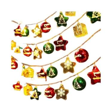 Imagem de Cordão De Luzes De Natal Com Decorações De Bengala Doce, Papai Noel, B