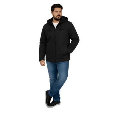 Imagem de Jaqueta Sarja Masculina Revestida Com Bolsos Plus Size - Rcv Store, G5