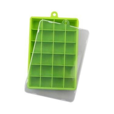 Imagem de Forma De Gelo De Silicone Com 24 Cavidades E Tampa Quadrada Incluída, 