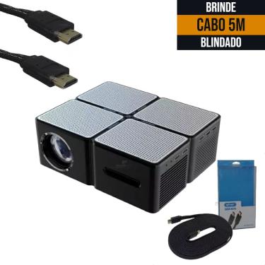 Imagem de Projetor de Vídeo Datashow Led 4K 3500 Lumens VGA HDMI Home Theater Mini Jack + CABO HDMI